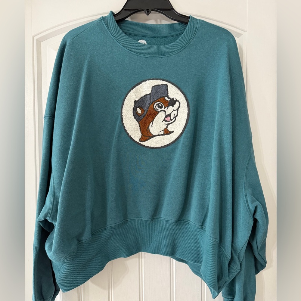 Buc-ee’s Teal Cropped Sweatshirt